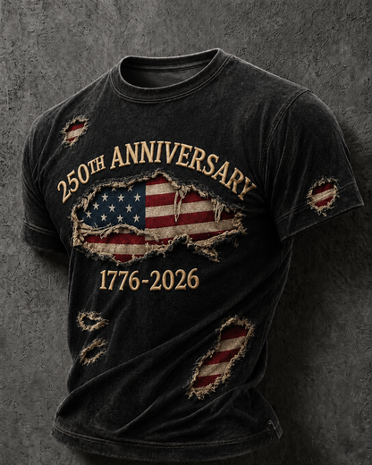 🔥Buy 3 Get 10% Off🔥Men'S Casual American 250Th Anniversary Printed Round Neck Short Sleeved T-Shirt