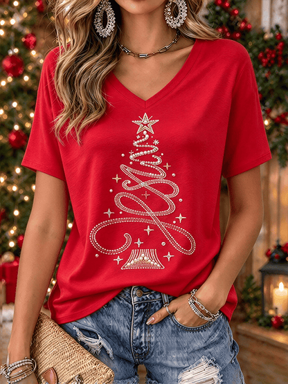 Women's Retro Christmas Faith Print Top