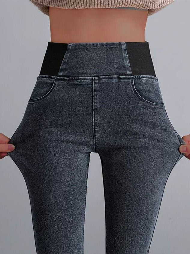 Weit Unifarben Denim Jeans