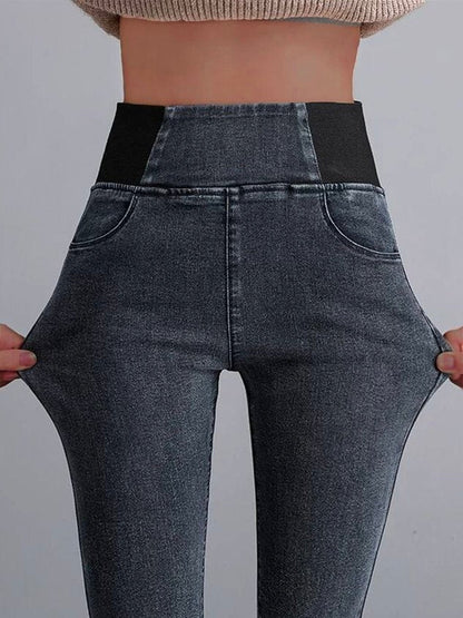 Weit Unifarben Denim Jeans