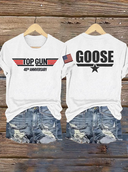 Women's Retro Talk To Me Goose 40th Anniversary Print T-Shirt