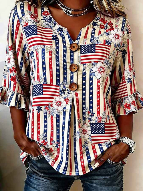 Women's 250th Anniversary Faith Floral Print Top