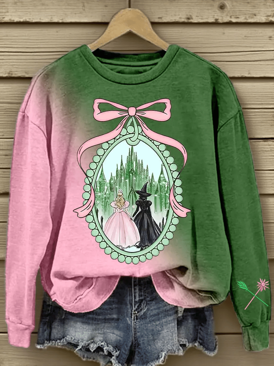 Women's Halloween Witch  Print Sweatshirt