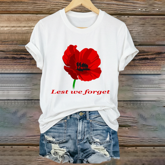 Women's "Red Friday" Poppy Commemorative Crew-Neck T-Shirt