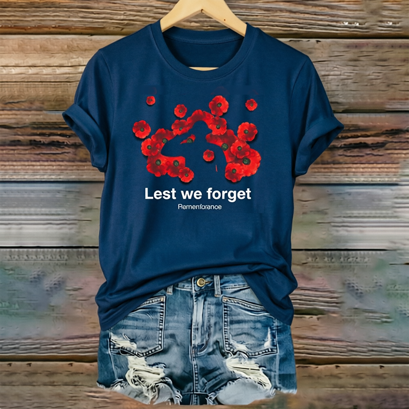 Women's "Red Friday" Poppy Commemorative Crew-Neck T-Shirt