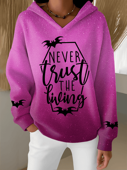 🔥HOT SALE🔥Women's Halloween Witch Print Furry Lined Hoodie