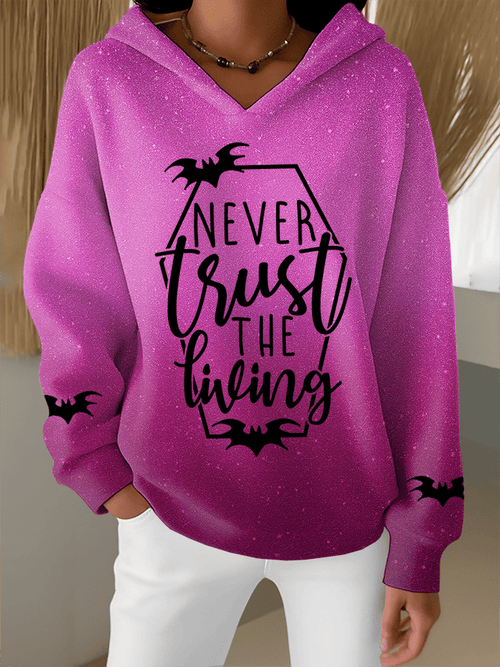 🔥HOT SALE🔥Women's Halloween Witch Print Furry Lined Hoodie
