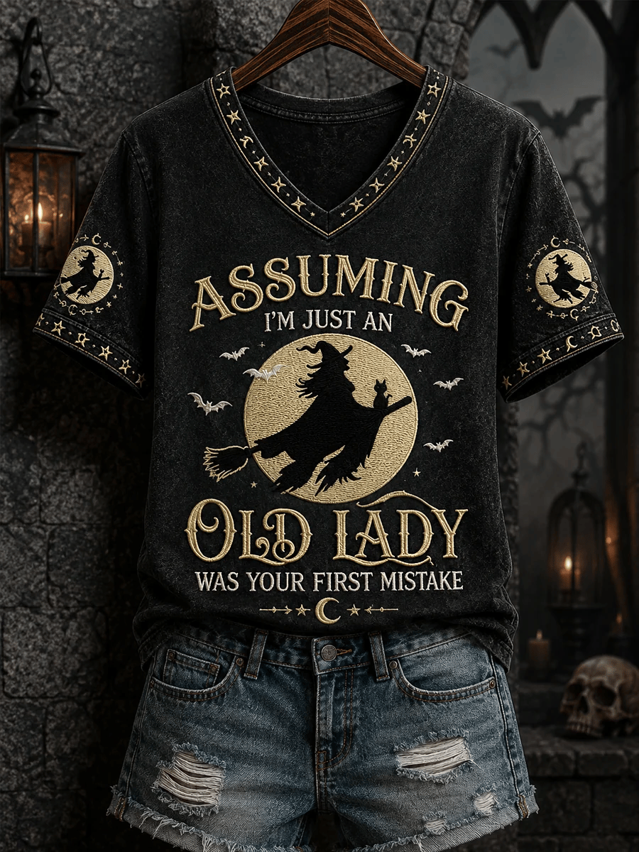 Women's Halloween Witch Printed T-shirt
