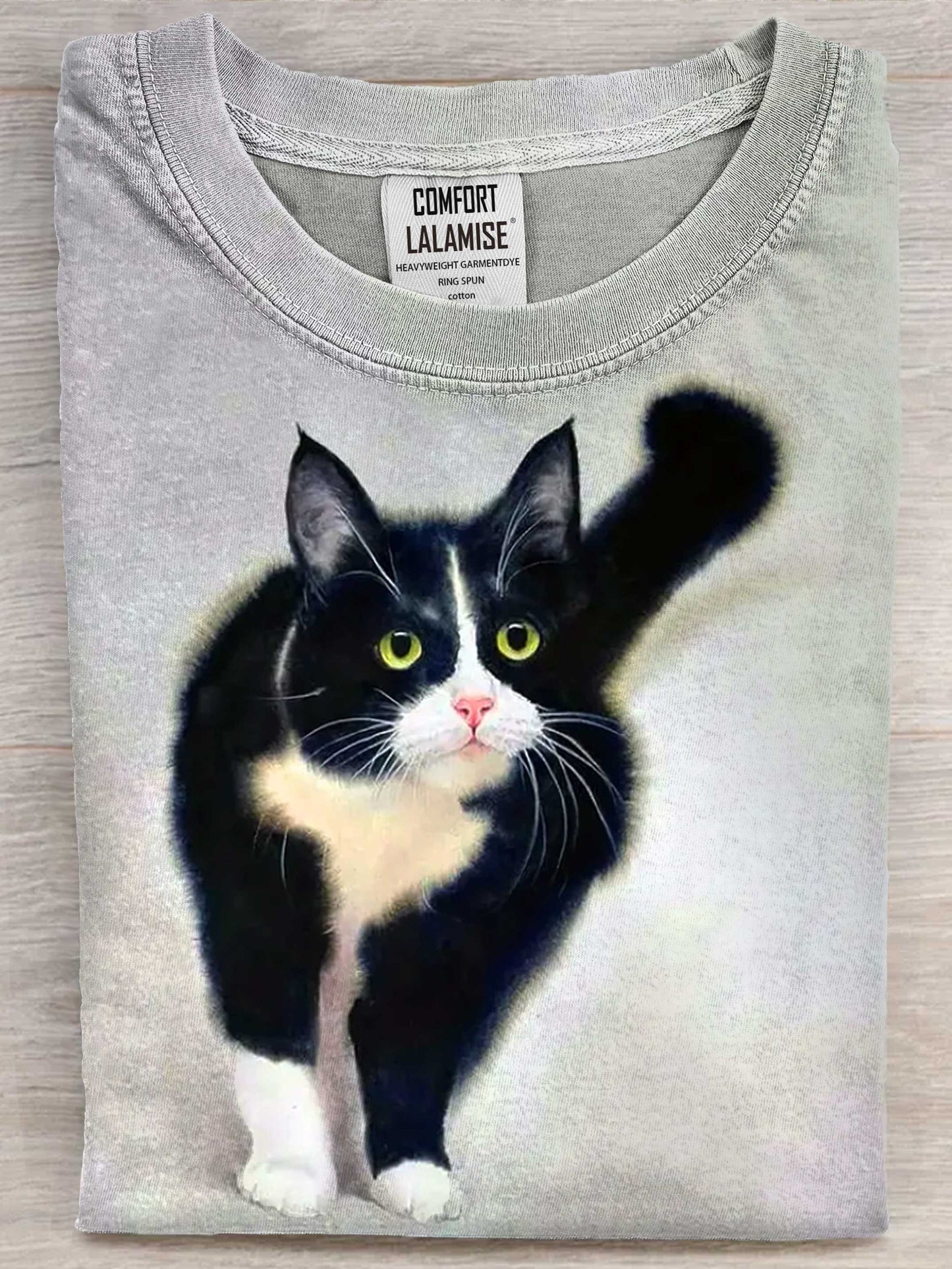 Cute Cat Painting Art Print Casual Cotton Short Sleeve T-shirt