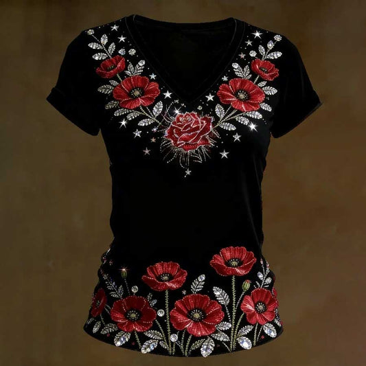 Women's Casual Memorial Day Print T-shirt