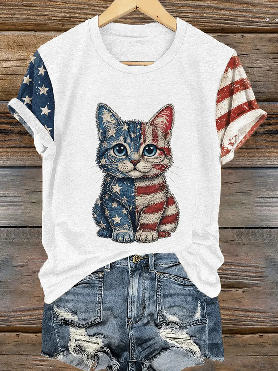 🔥Buy 3 Get 10% Off🔥Women's 250 Years Of Freedom Flower Art Print T-shirt