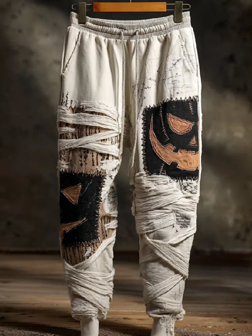 Men's Casual Halloween Mummy Print Pants