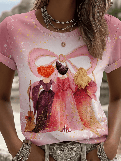 Women's Halloween Witch Art Print T-shirt