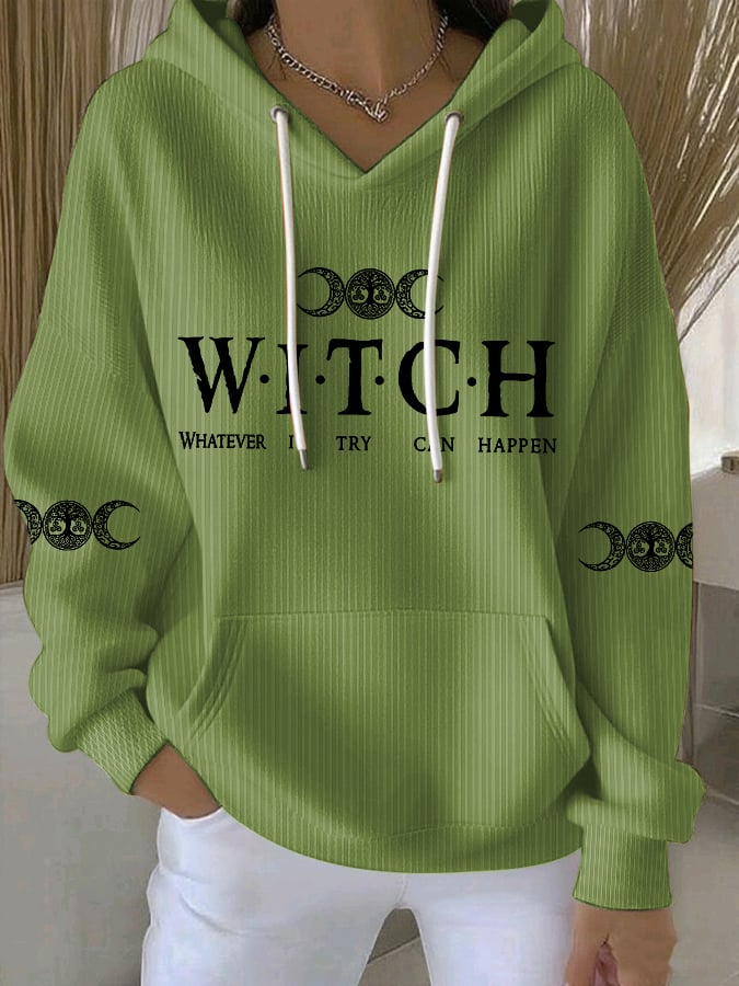 🔥HOT SALE🔥Women's Witch Whatever I Try Can Happen Print Casual Sweatshirt