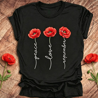 Women's Memorial Day Poppy Art Printed T-Shirt