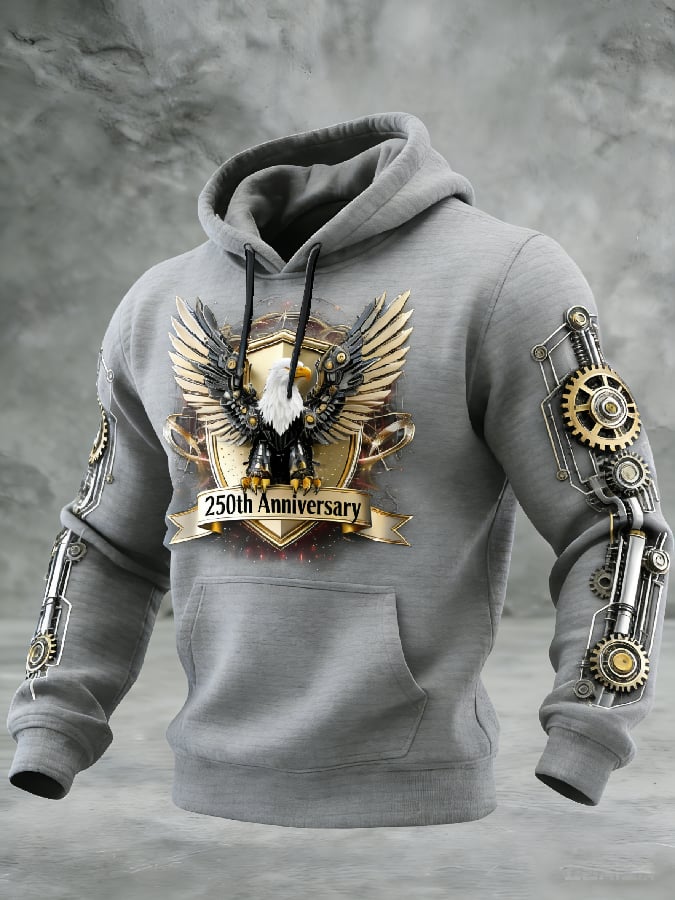 Men's Casual American 250th Anniversary Print Sweatshirt