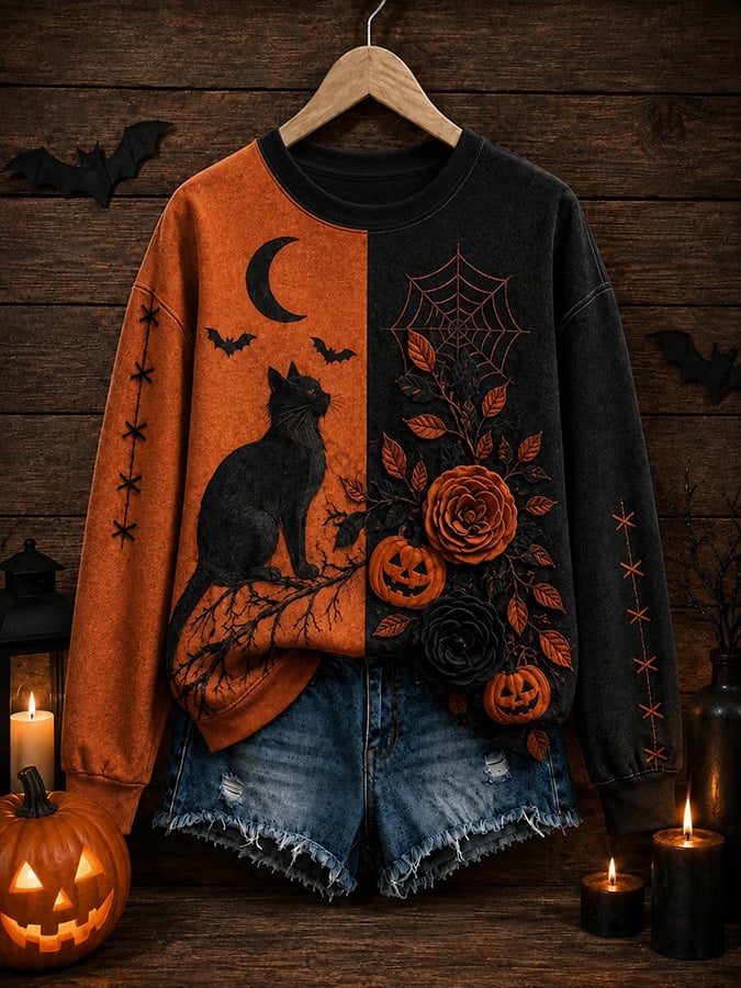Women's Vintage Halloween Print Top