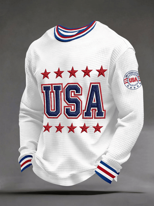 Men's 250th Anniversary USA Printed Casual Sweatshirt