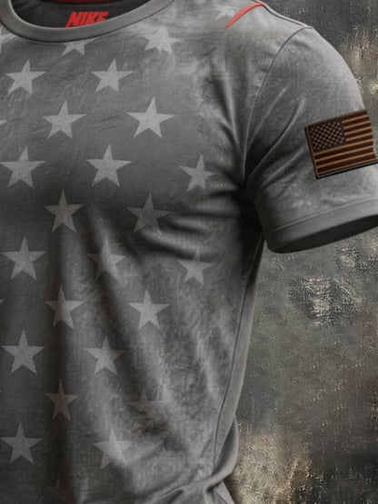 Men's Retro Biker "Route 66" Crew Neck Short-Sleeve T-Shirt