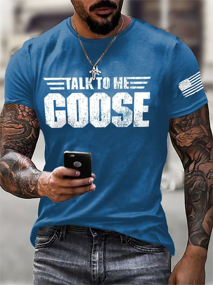 Men's Retro Talk To Me Goose Print T-Shirt