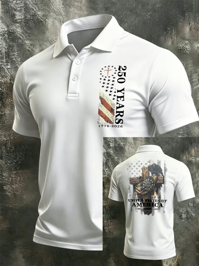 Men's Printed Short-Sleeve Polo Shirt