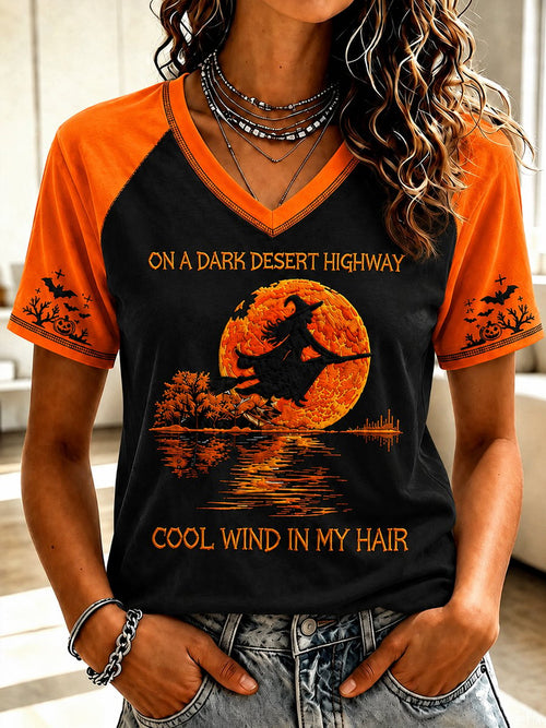 Women's Halloween Witch Printed Casual Tops