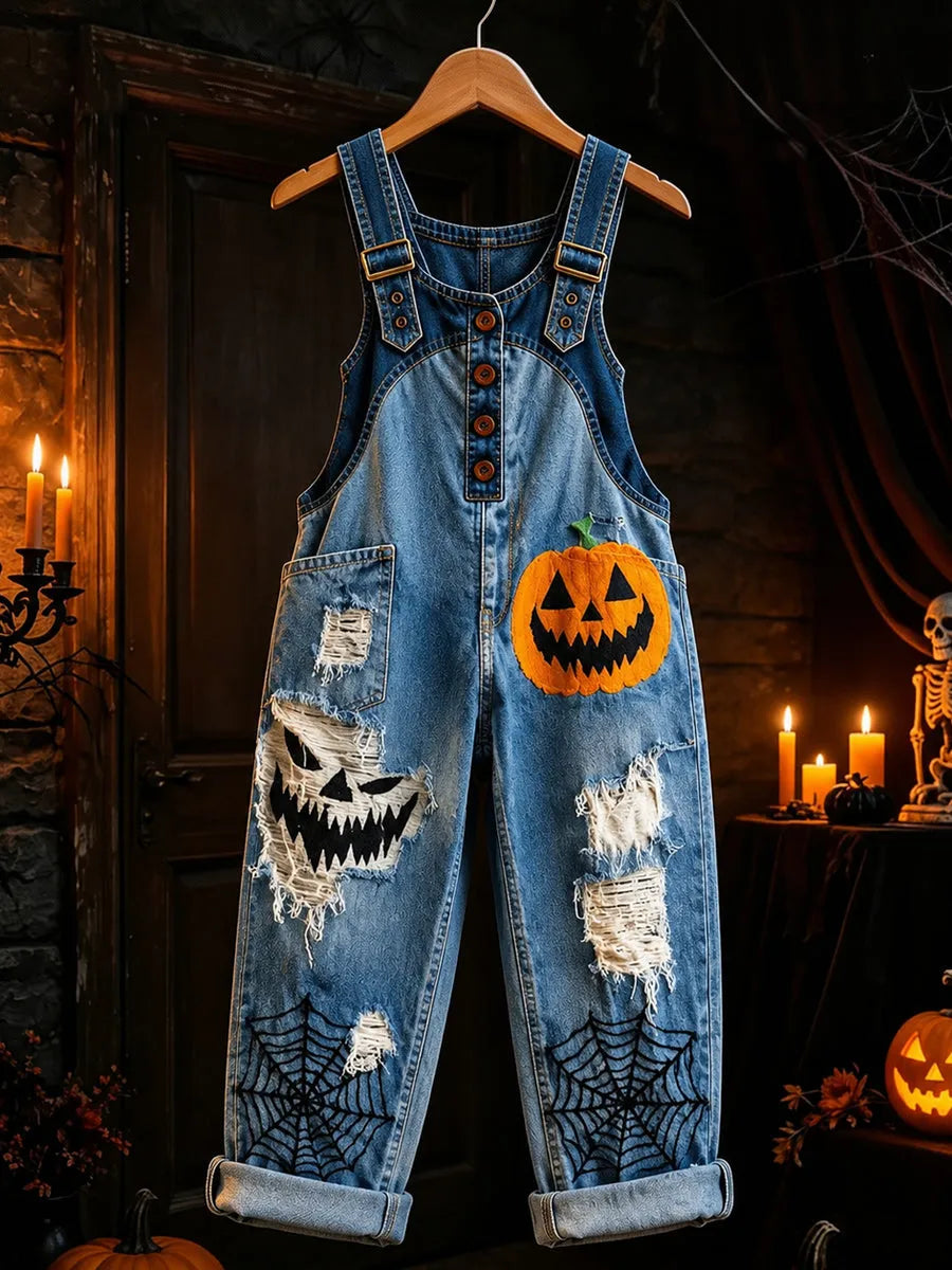 Women's Casual Halloween Patchwork Jumpsuit