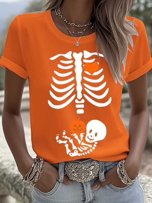 🔥HOT SALE🔥Women's Skeleton Halloween Maternity T-Shirt