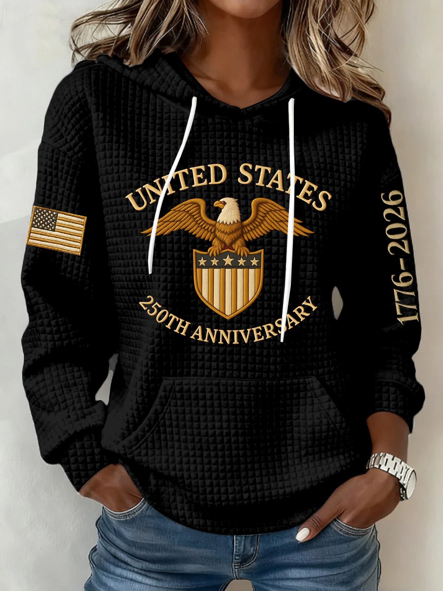 Women'S Casual Hoodie With American 250th Anniversary Print.