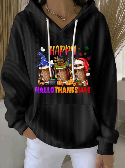 Women's Thanksgiving Football Print Sweatshirt