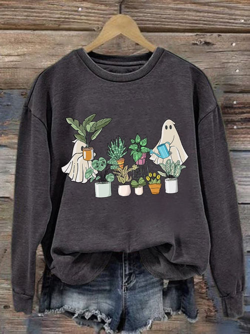 Women's Halloween Print Long Sleeve Sweatshirt