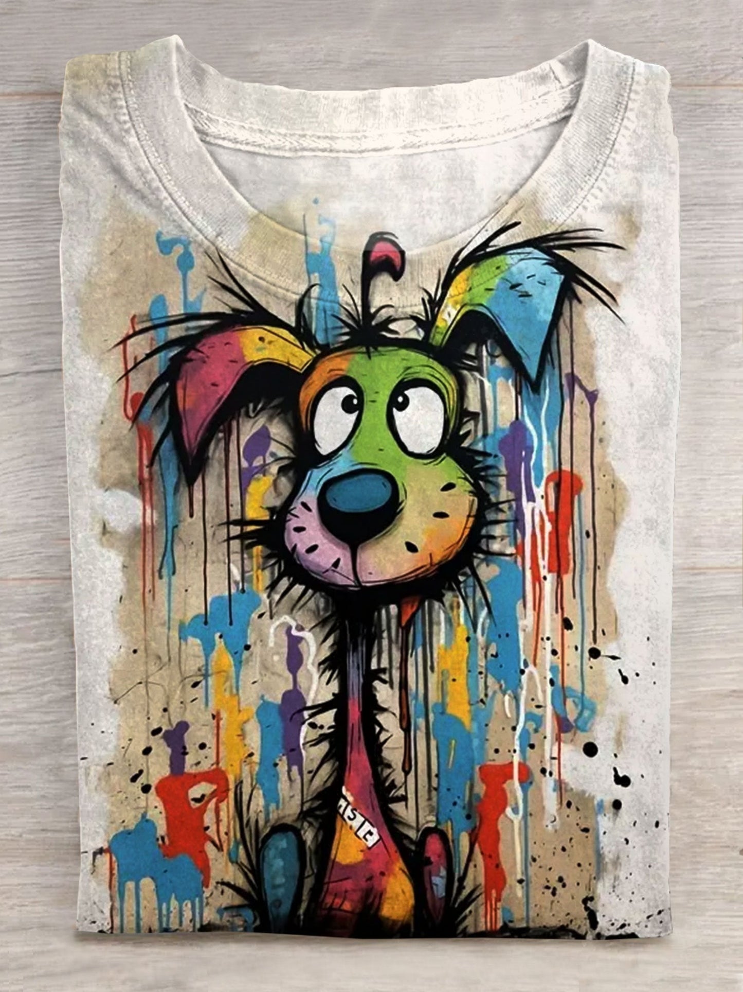 Dog Art Print Casual T-shirt