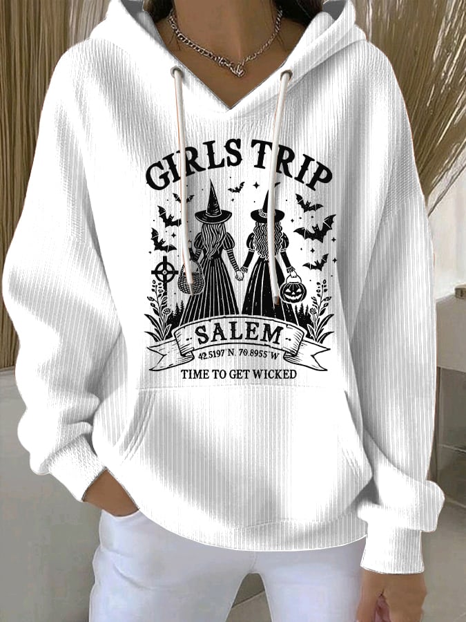 🔥HOT SALE🔥Women's Girls Trip Salem Witch Print Casual Sweatshirt