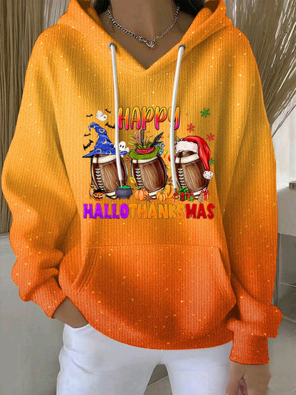Women's Thanksgiving Football Print Sweatshirt