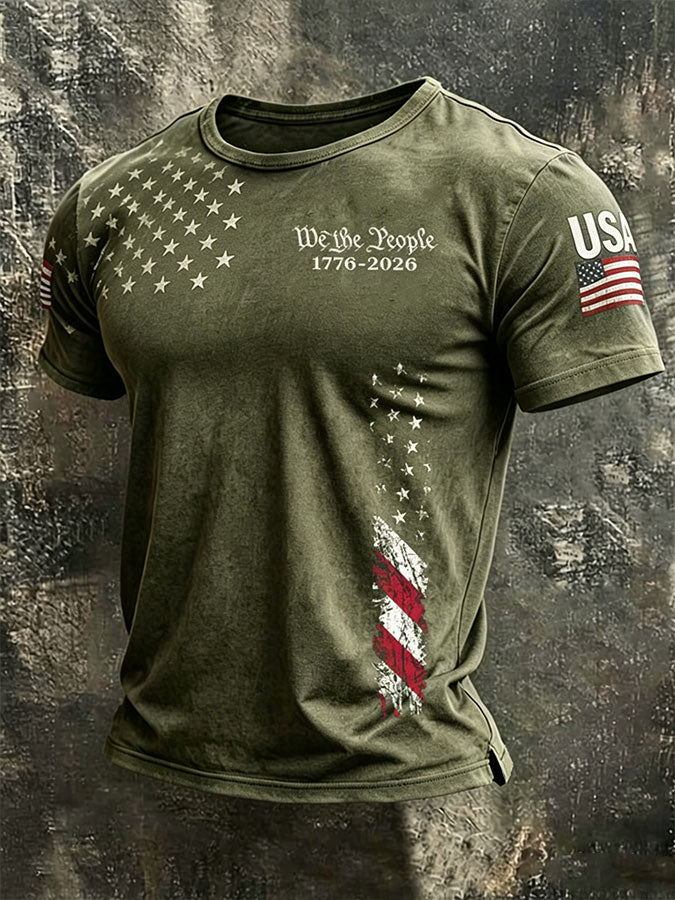 🔥Buy 3 Get 10% Off🔥Men's American Flag Printed Casual T-shirt