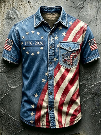 Men'S 250Th Anniversary National Faith Print  Shirt
