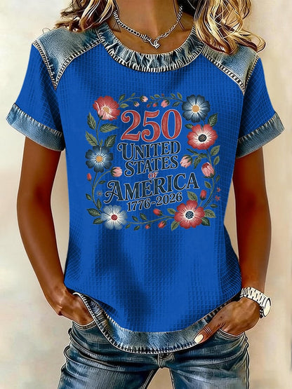Women's 250th Anniversary American Casual Printed T-Shirt