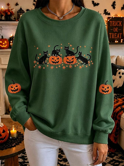 Women's Casual Halloween Print Pullover Sweatshirt