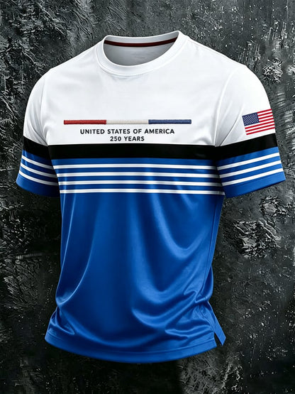 Men'S America Flag Printed Casual T-Shirt