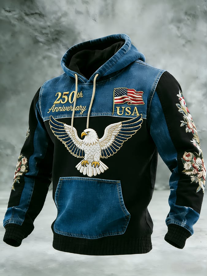 Men's Casual American 250th Anniversary Print Sweatshirt