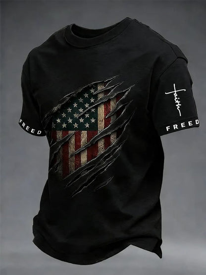 Men's Casual Faith Print T-shirt