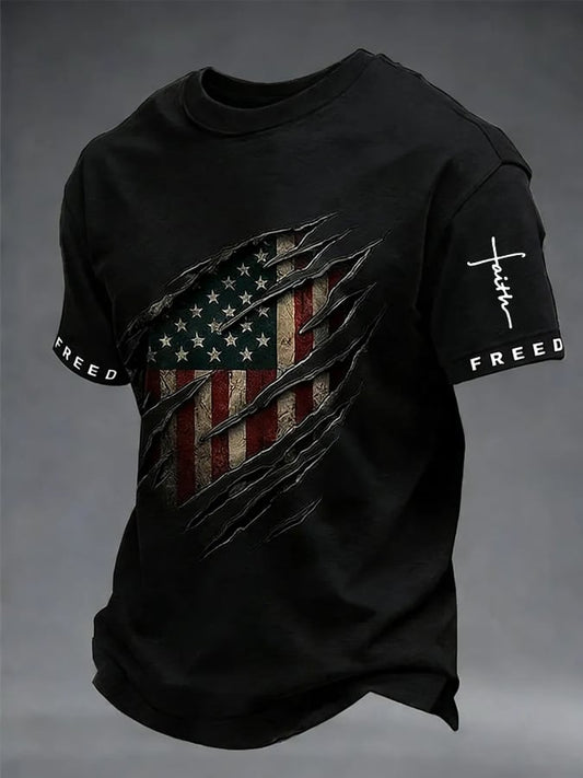 Men's Casual Faith Print T-shirt
