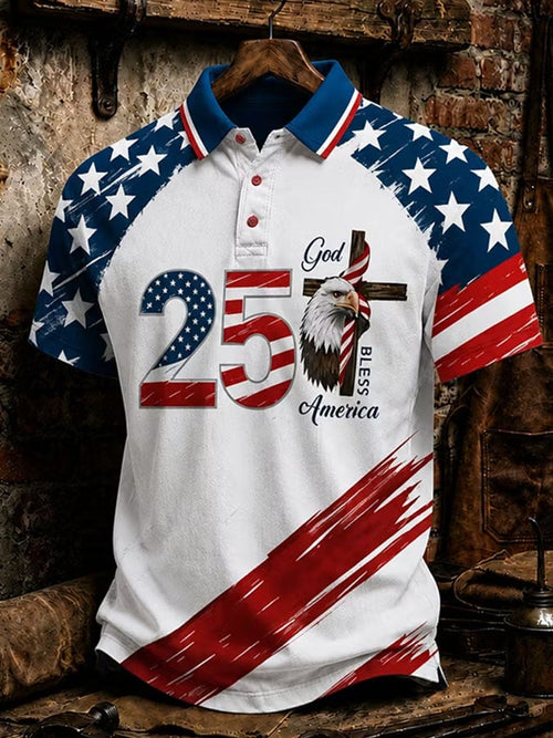 Men's Casual Printed Polo Shirt