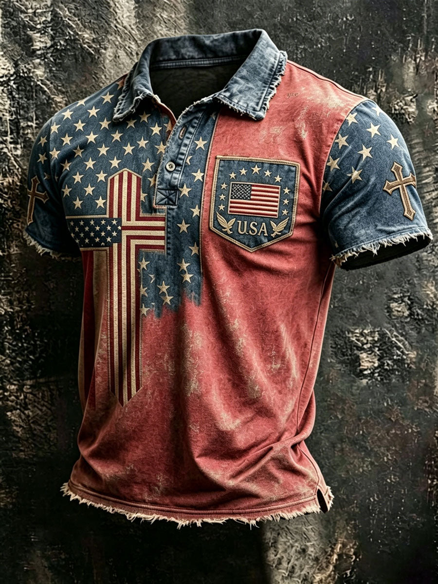Men'S 250Th Anniversary Faith Printed Casual Polo Shirt