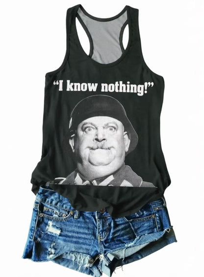 I Know Nothing Art Print Casual Cotton Short Sleeve T-shirt