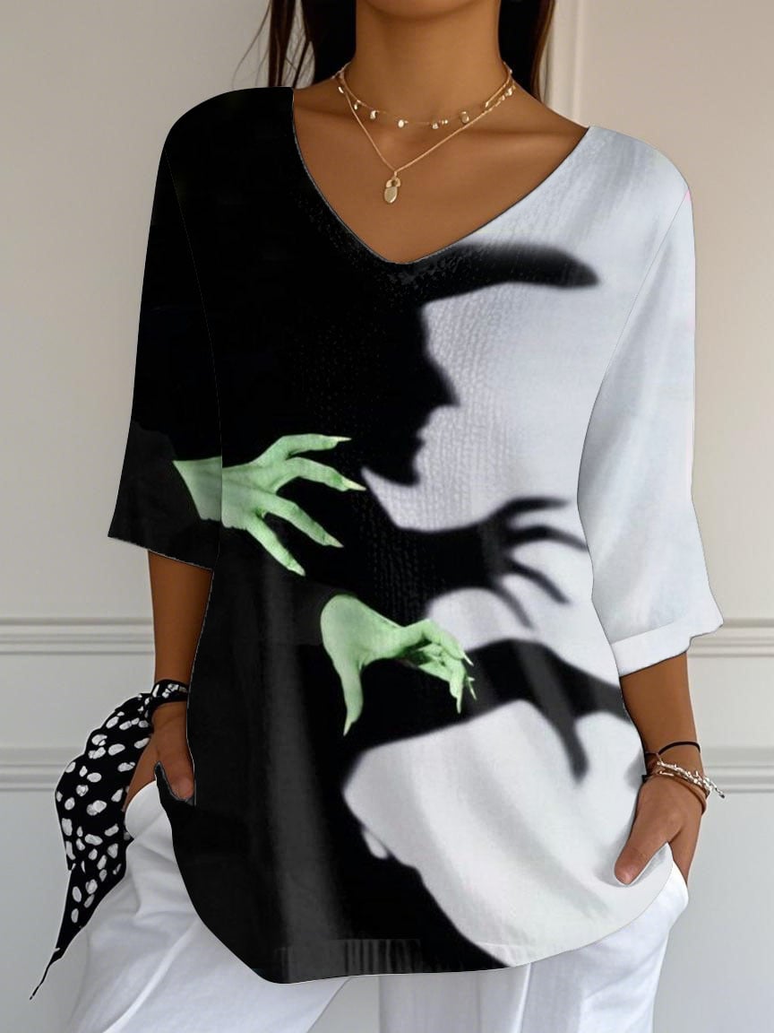 Women's Halloween Witch Printed T-Shirt