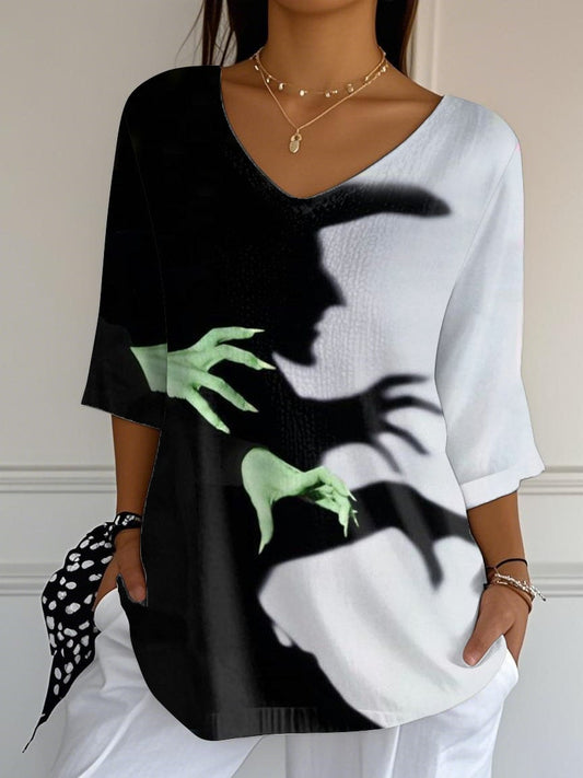 Women's Halloween Witch Printed T-Shirt