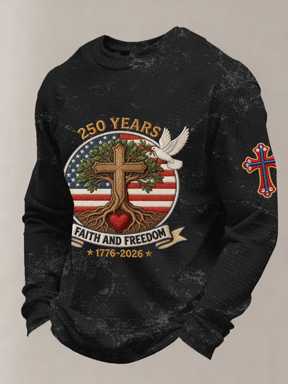 Men's Vintage American Flag Print Top