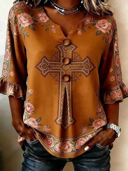 Women's Faith Floral Print Top