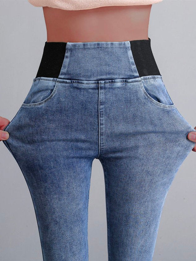 Weit Unifarben Denim Jeans